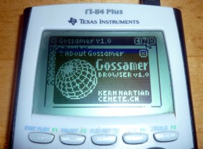 Gossamer, navigateur internet sur calculatrice