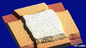 zoom microscope sur un memristor